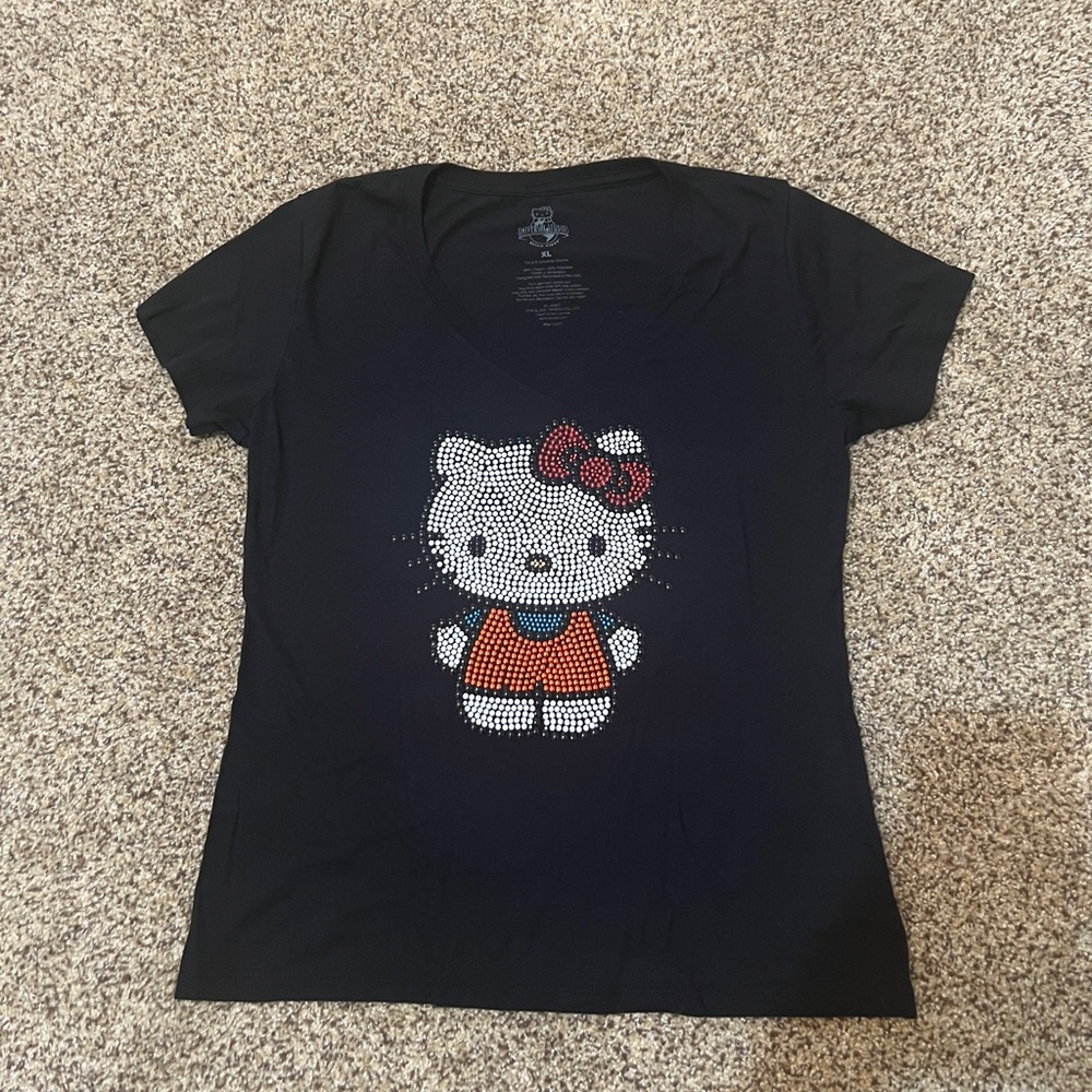 Hello Kitty Black Tee with Red Accents